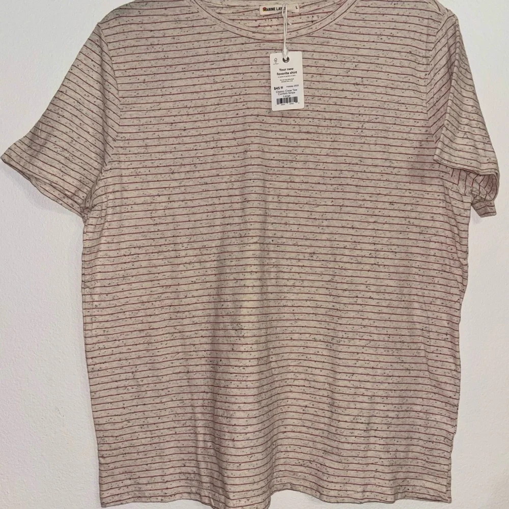 Marine Layer Classic Crew Tee Confetti Stripe Women’s Size Large NWT - Picture 4 of 8